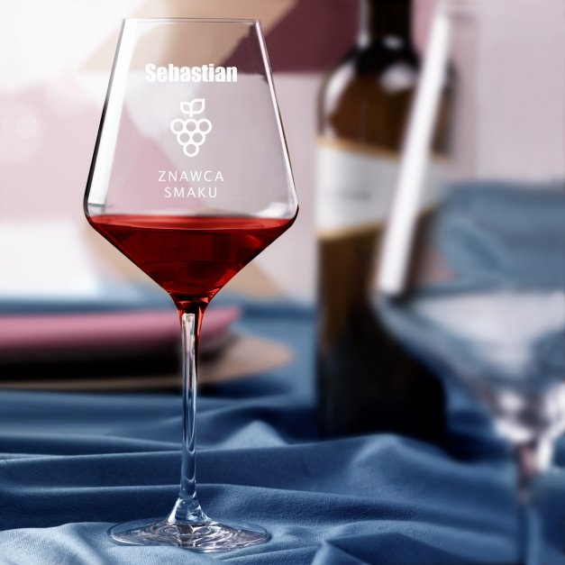Kieliszek do wina KROSNO avant-garde z grawerem znawca smaku dla winiarza na imieniny