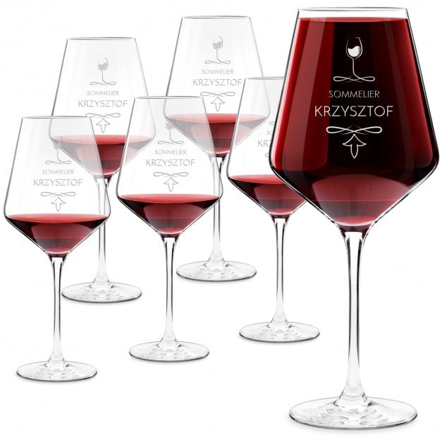 Kieliszki do wina KROSNO avant-garde x6 zestaw z grawerem sommelier dla winiarza