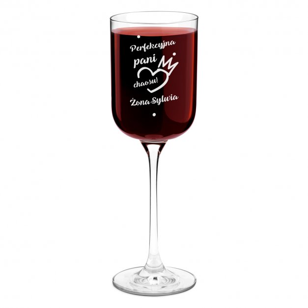 Kieliszek szklany do wina Glamour z grawerem dla żony na walentynki rocznicę