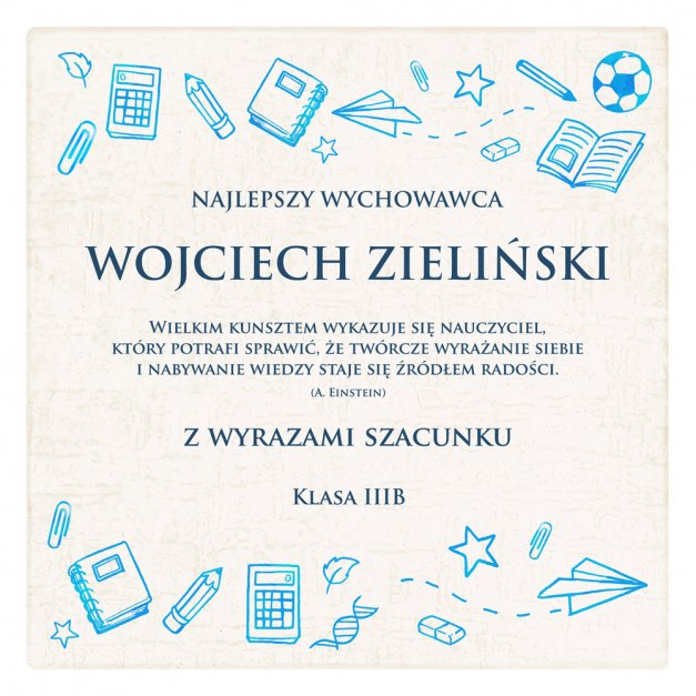 Serce kryształowe grawerowane z zegarem w pudełku z nadrukiem dla wychowawcy na Dzień Nauczyciela