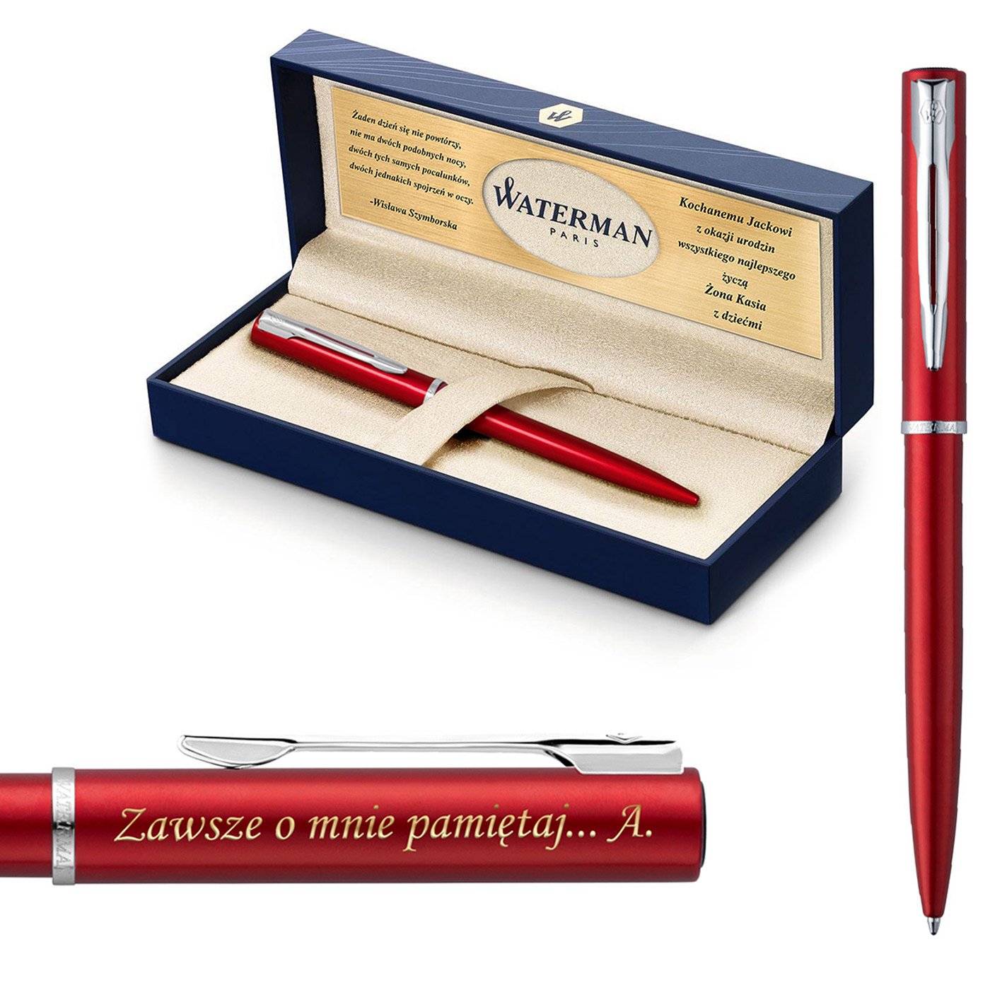 Dugopis WATERMAN Allure Czerwony CT Grawer