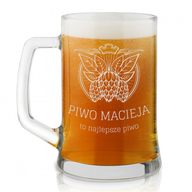 Kufel szklany do piwa z grawerem dla piwosza