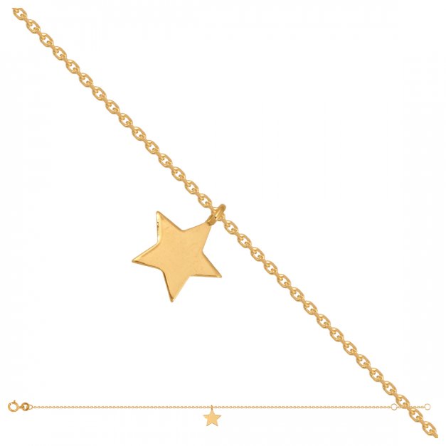 Złota bransoletka 585 łańcuszkowa gwiazda prezent