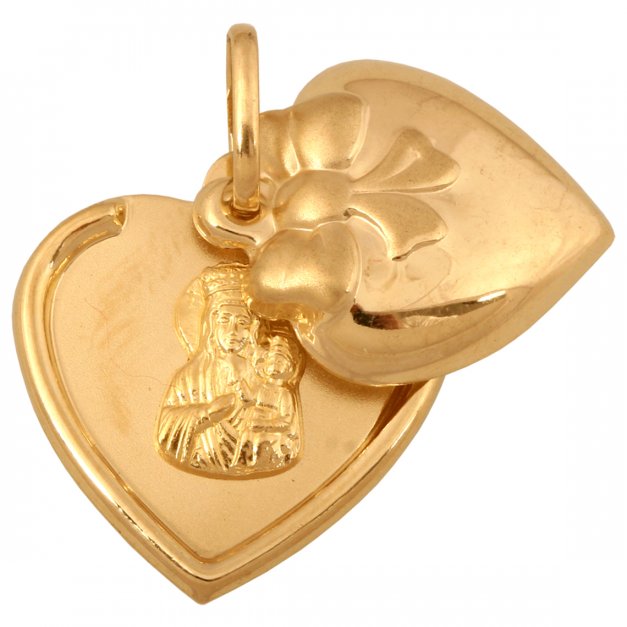Złoty medalik 585 serce prezent grawer pudełko