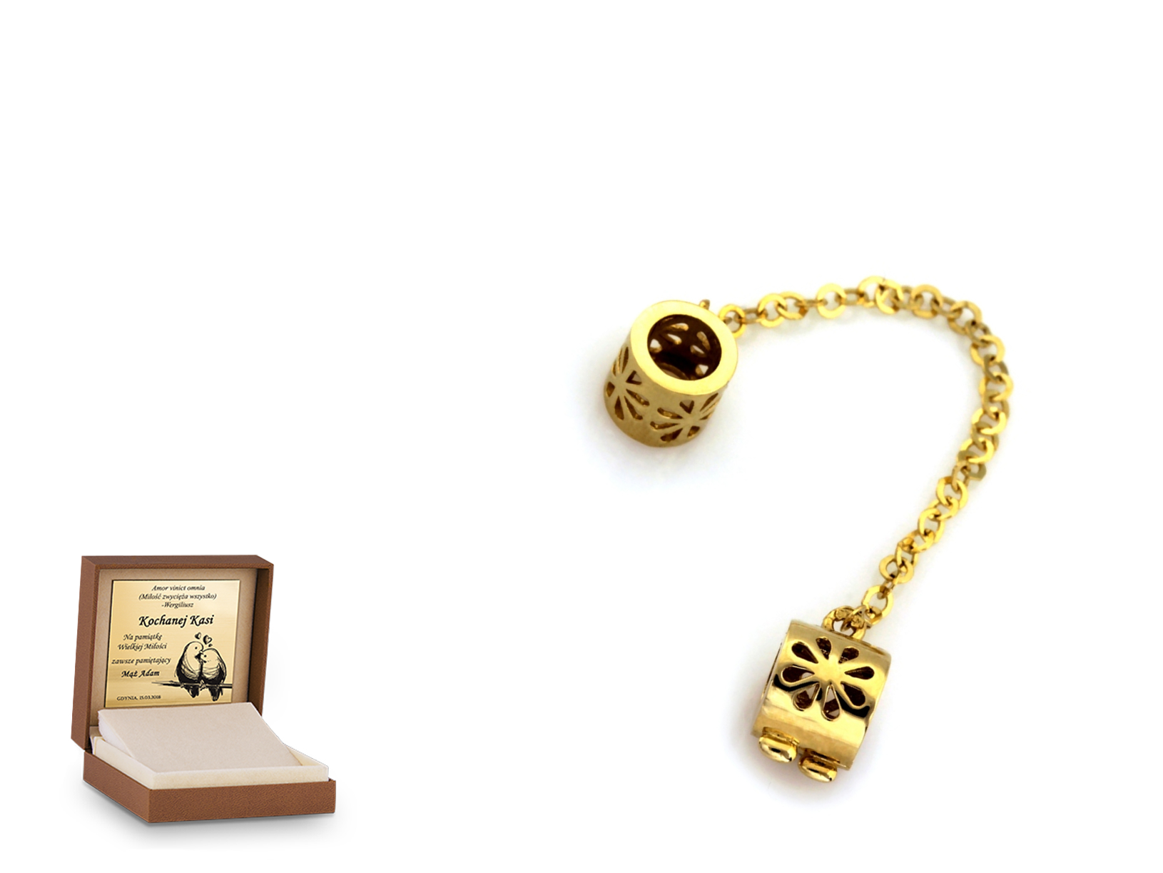 Złota zawieszka 585 charms charms prezent grawer