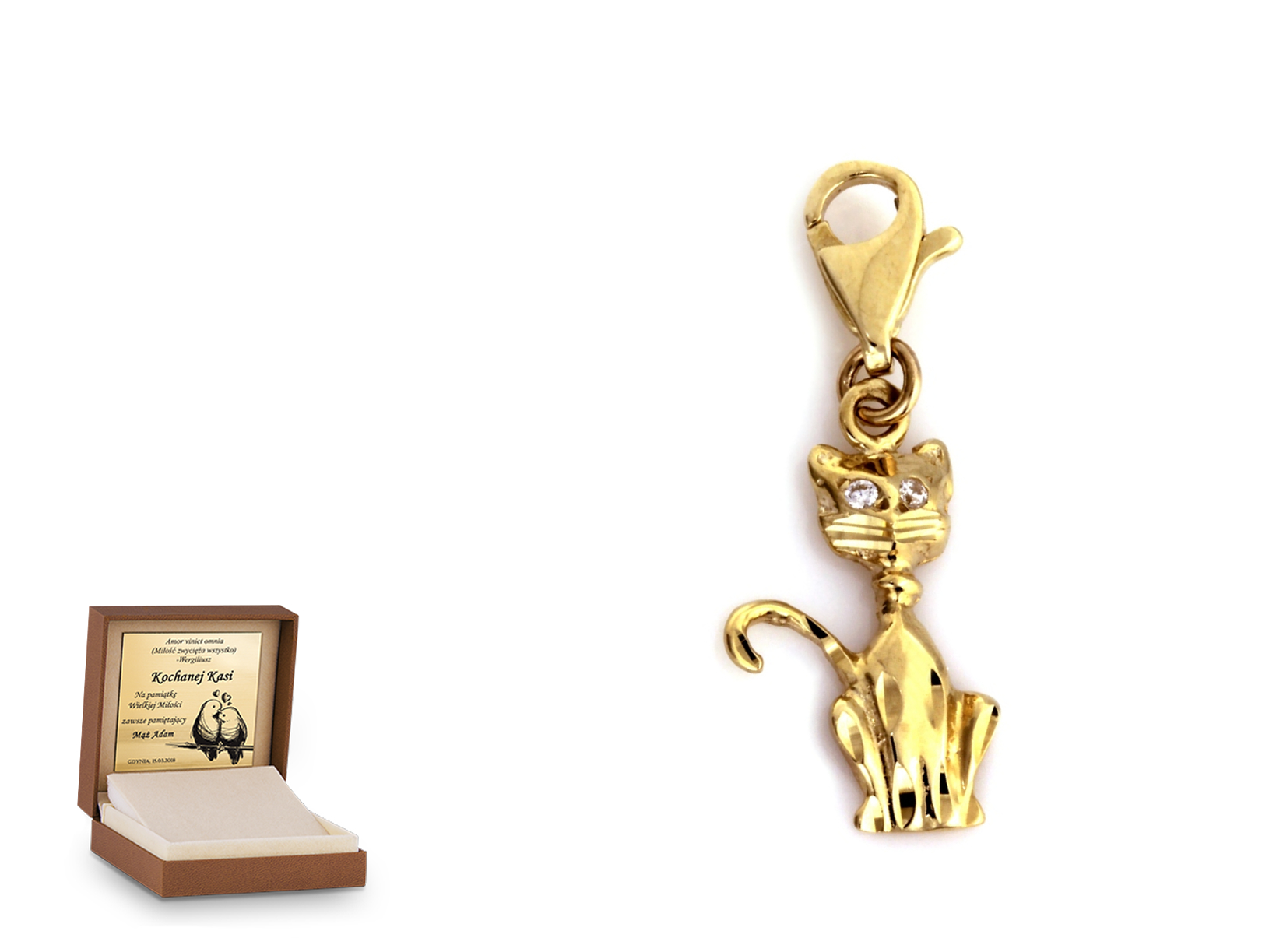 Złota zawieszka 333 charms charms prezent grawer