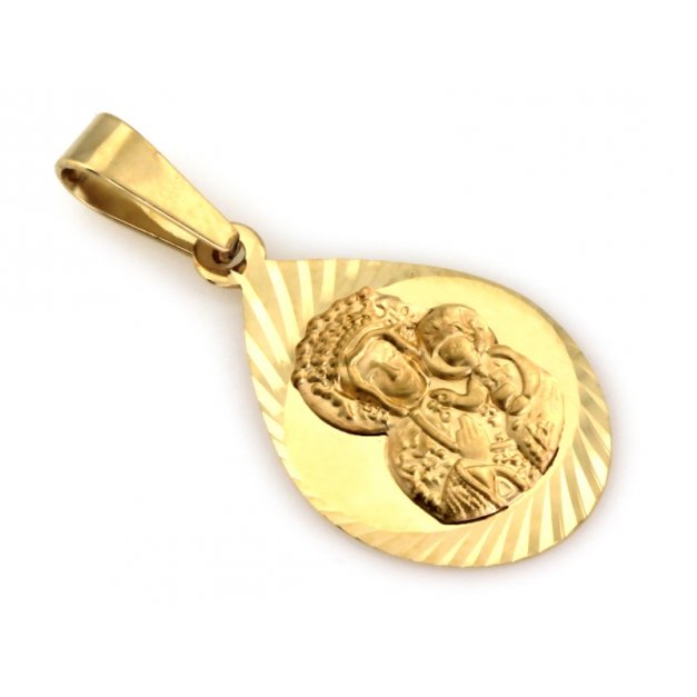Złota zawieszka 585 medalik prezent grawer