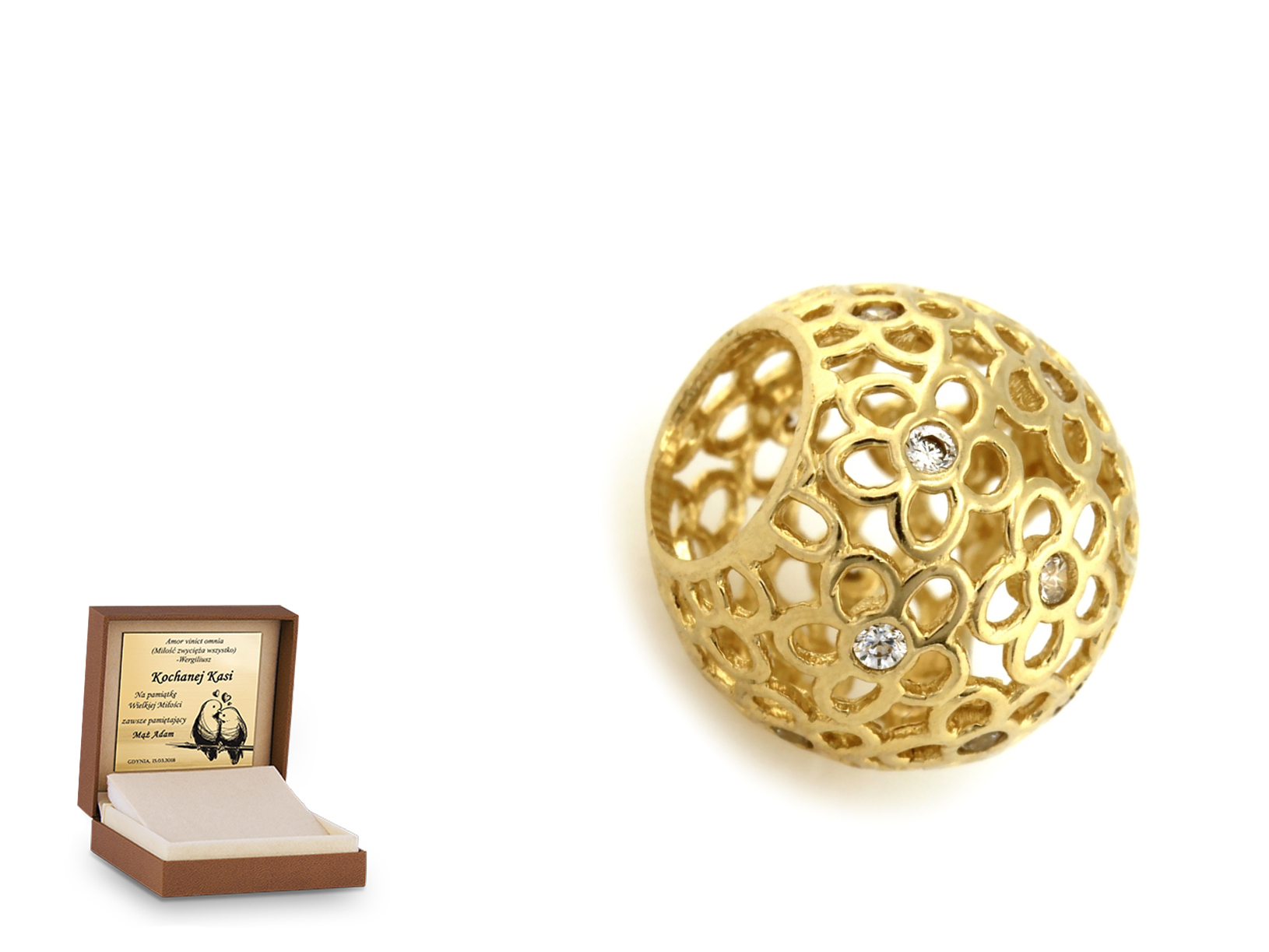 Złota zawieszka 585 charms charms prezent grawer