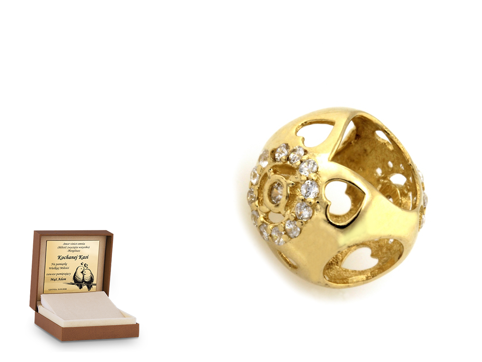 Złota zawieszka 585 charms charms prezent grawer