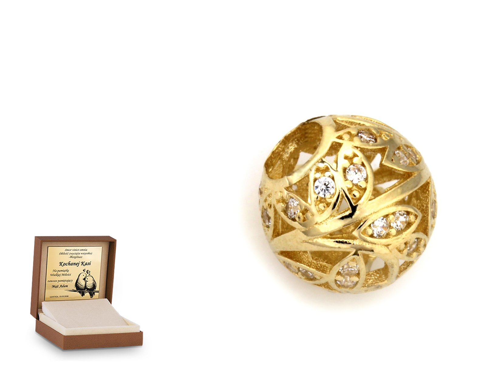 Złota zawieszka 585 charms charms prezent grawer