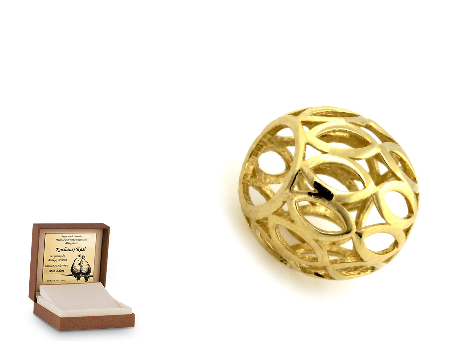 Złota zawieszka 585 charms charms prezent grawer
