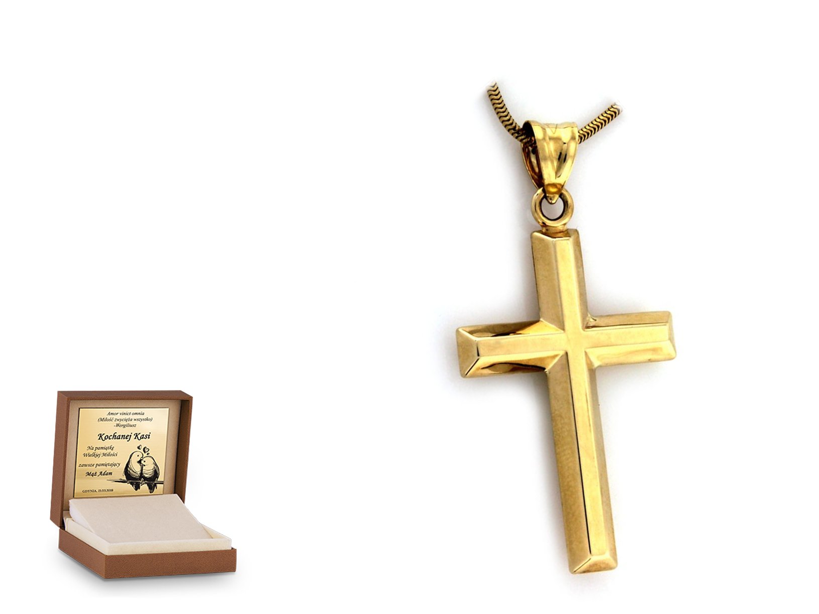 Złota zawieszka 585 krzyżyk krzyżyk prezent
