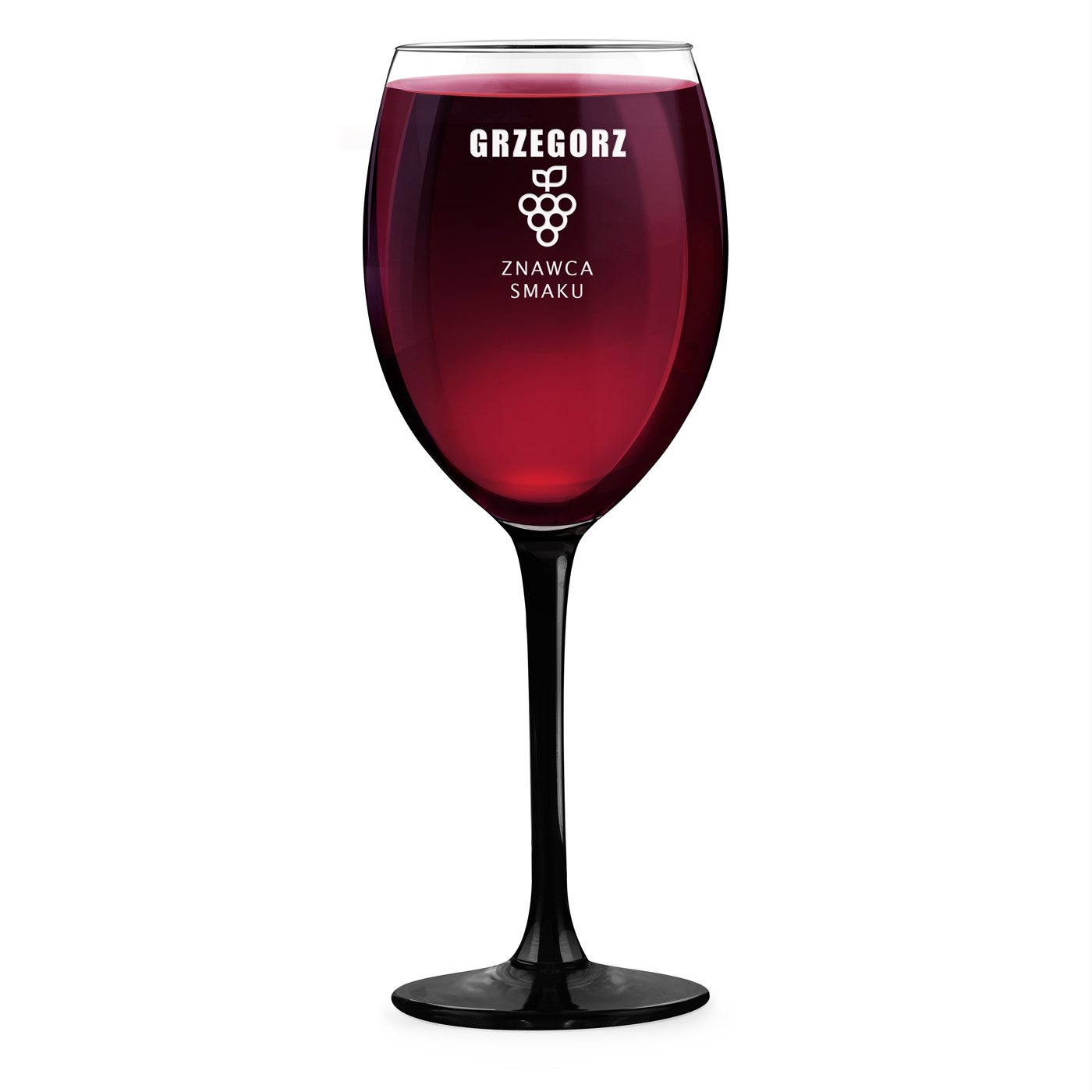 Kieliszek grawerowany do wina z czarn nk onyx dla winiarza