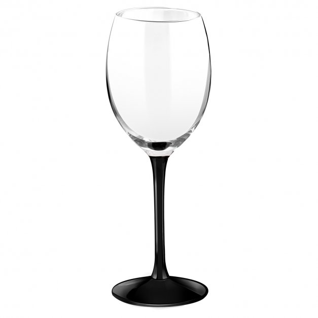 Kieliszki szklane x6 do wina z czarną nóżką onyx z grawerunkiem dla singielki