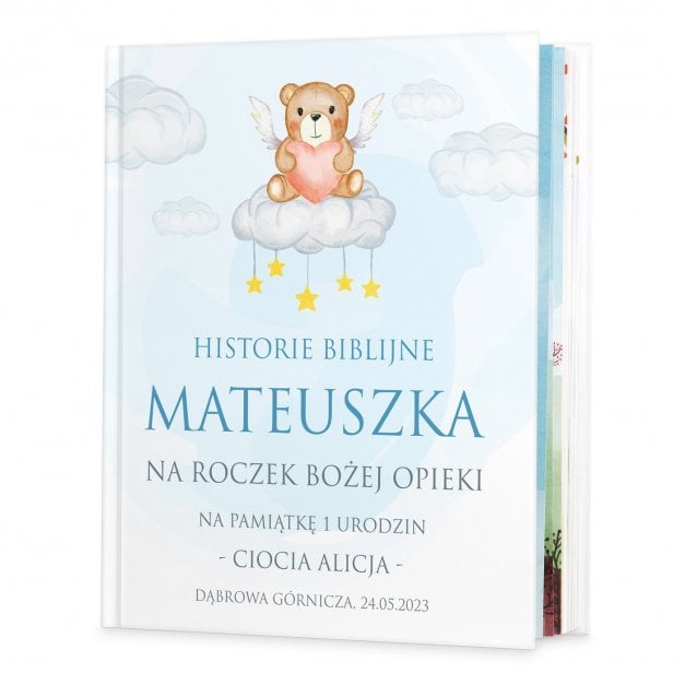 Historie opowieści biblijne z nadrukiem dla chłopca na roczek