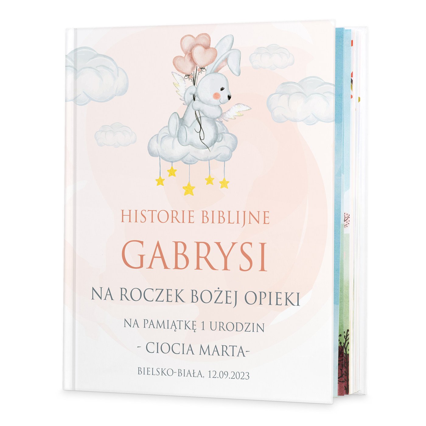 Historie opowieci biblijne z nadrukiem dla dziewczynki na roczek