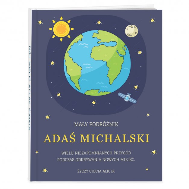 Atlas geograficzny z nadrukiem dla chłopca na Dzień Dziecka