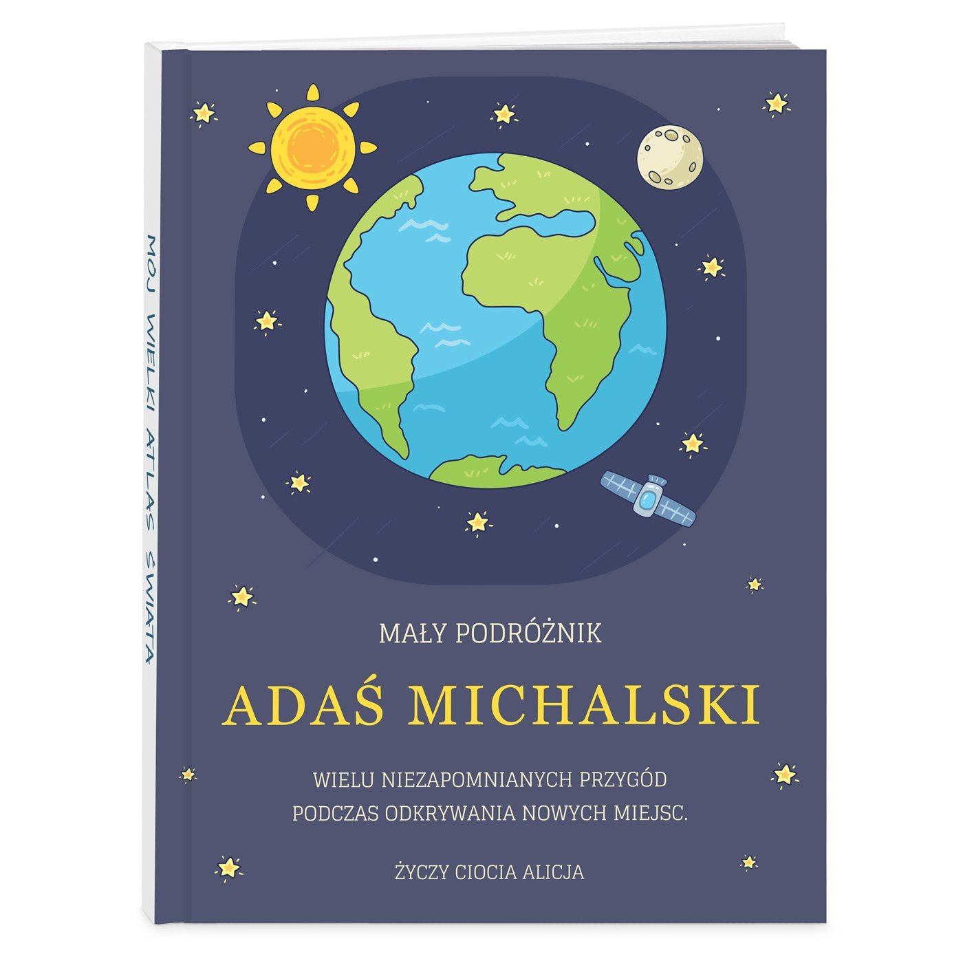 Atlas geograficzny z nadrukiem dla chopca na Dzie Dziecka
