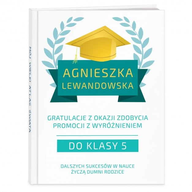 Atlas geograficzny z nadrukiem dla dziewczynki jako nagroda