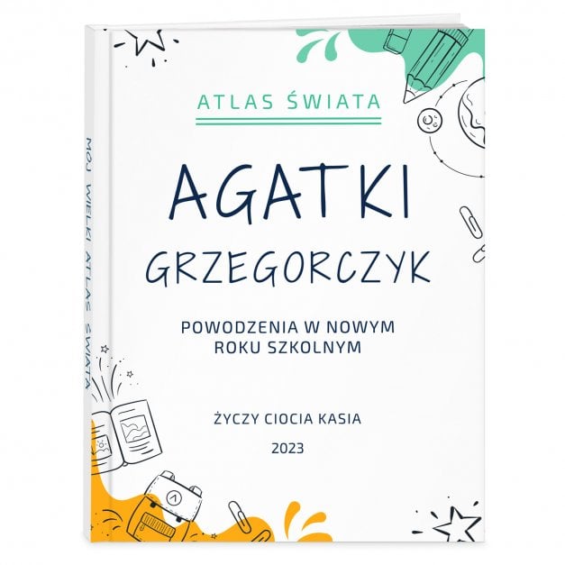 Atlas geograficzny z nadrukiem dla dziewczynki