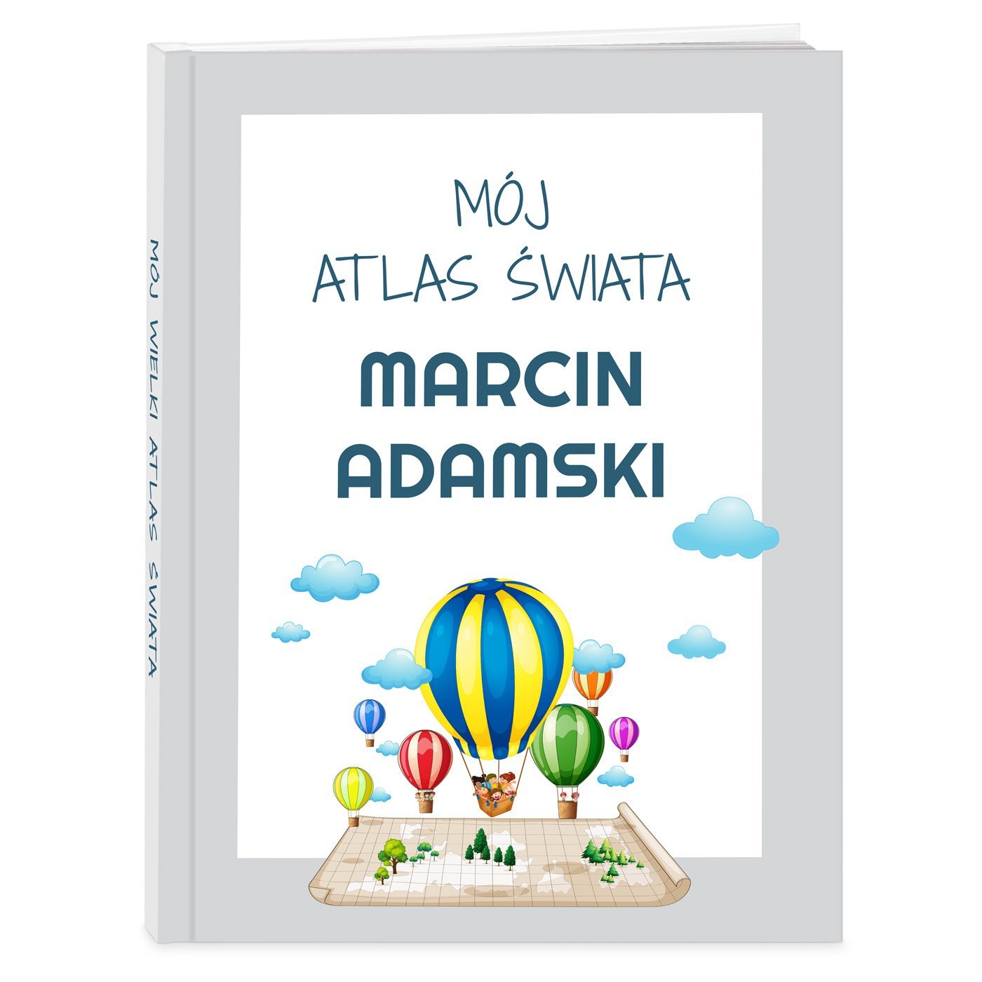 Atlas geograficzny z nadrukiem dla chopca na Dzie Dziecka
