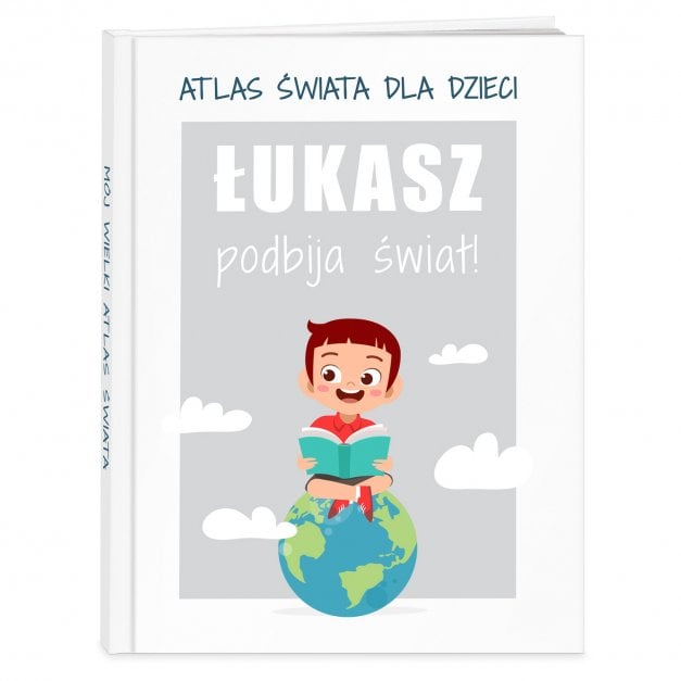 Atlas geograficzny z nadrukiem dla chłopca na imieniny