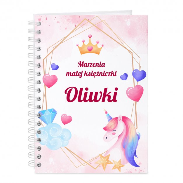 Notatnik kołonotatnik z nadrukiem dla niej dziewczynki na imieniny