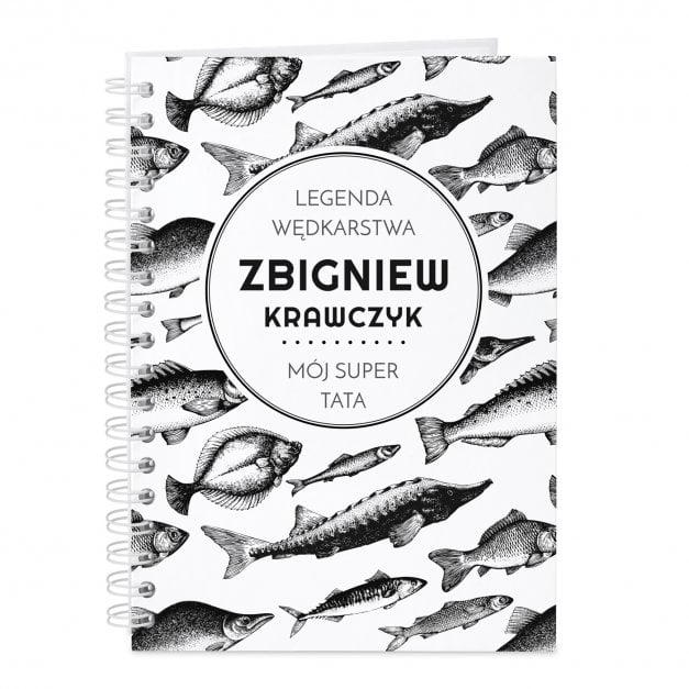 Notatnik kołonotatnik z nadrukiem dla taty wędkarza