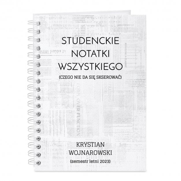 Notatnik kołonotatnik z nadrukiem dla studenta