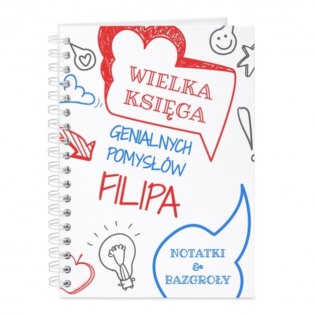 Notatnik kołonotatnik z nadrukiem dla niego chłopca na imieniny Dzień Dziecka