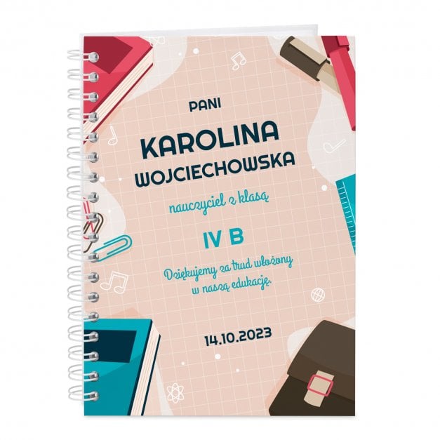 Notatnik kołonotatnik z nadrukiem dla wychowawcy na Dzień Nayczyciela