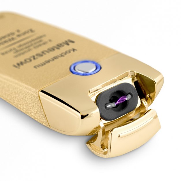 Zapalniczka plazmowa złota USB z grawerem dla męża na urodziny