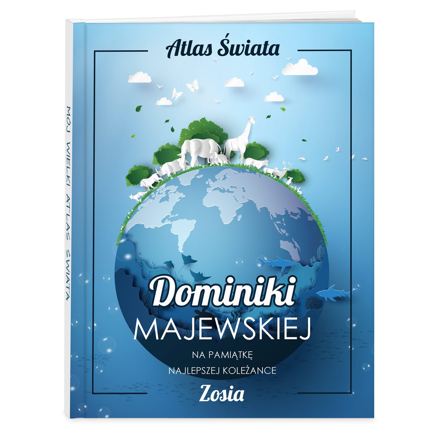Atlas geograficzny z nadrukiem dla koleanki