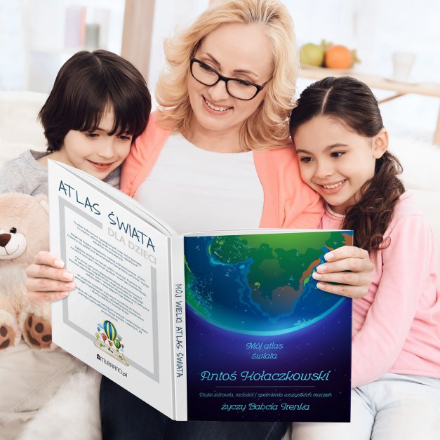 Atlas geograficzny z nadrukiem dla chłopca