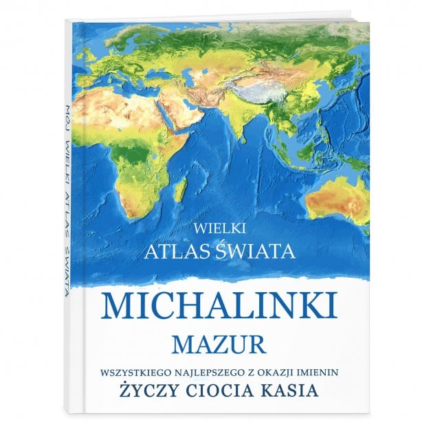 Atlas geograficzny z nadrukiem dla dziewczynki na imieniny