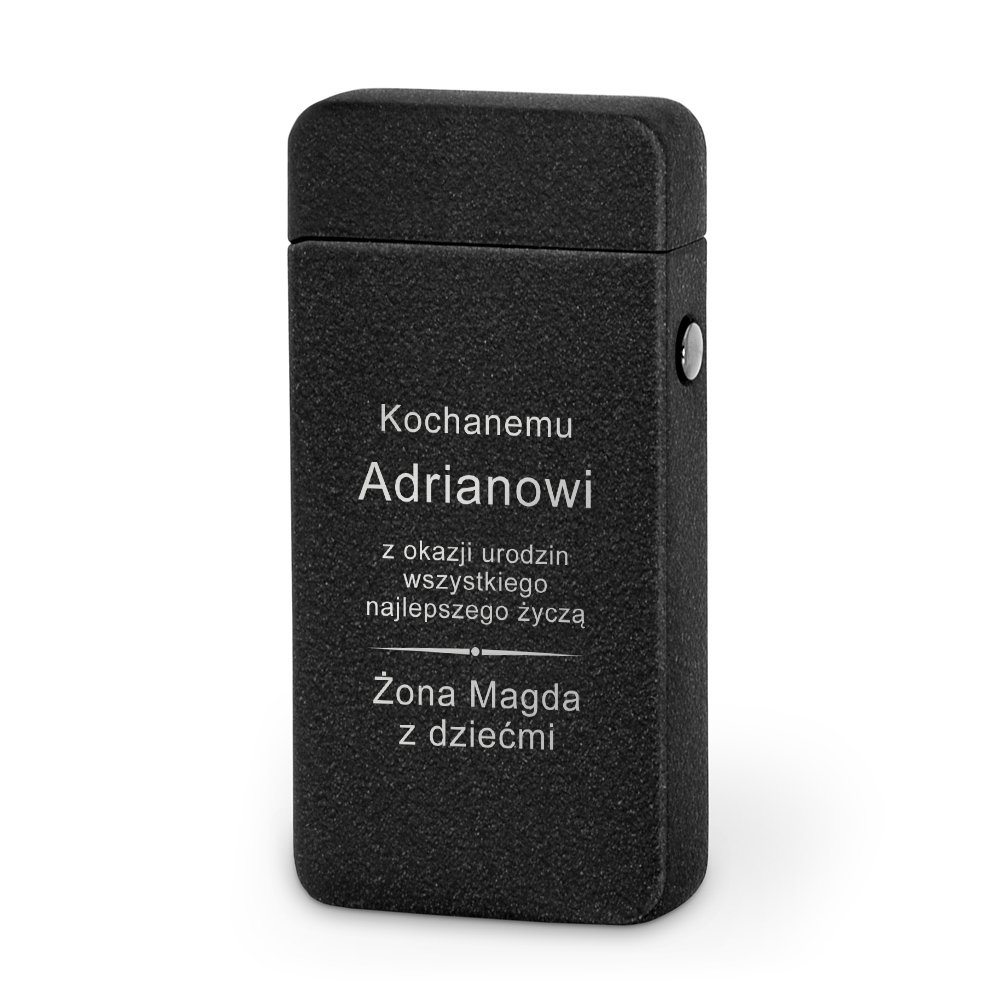 Zapalniczka plazmowa czarna USB z grawerem dla ma na urodziny