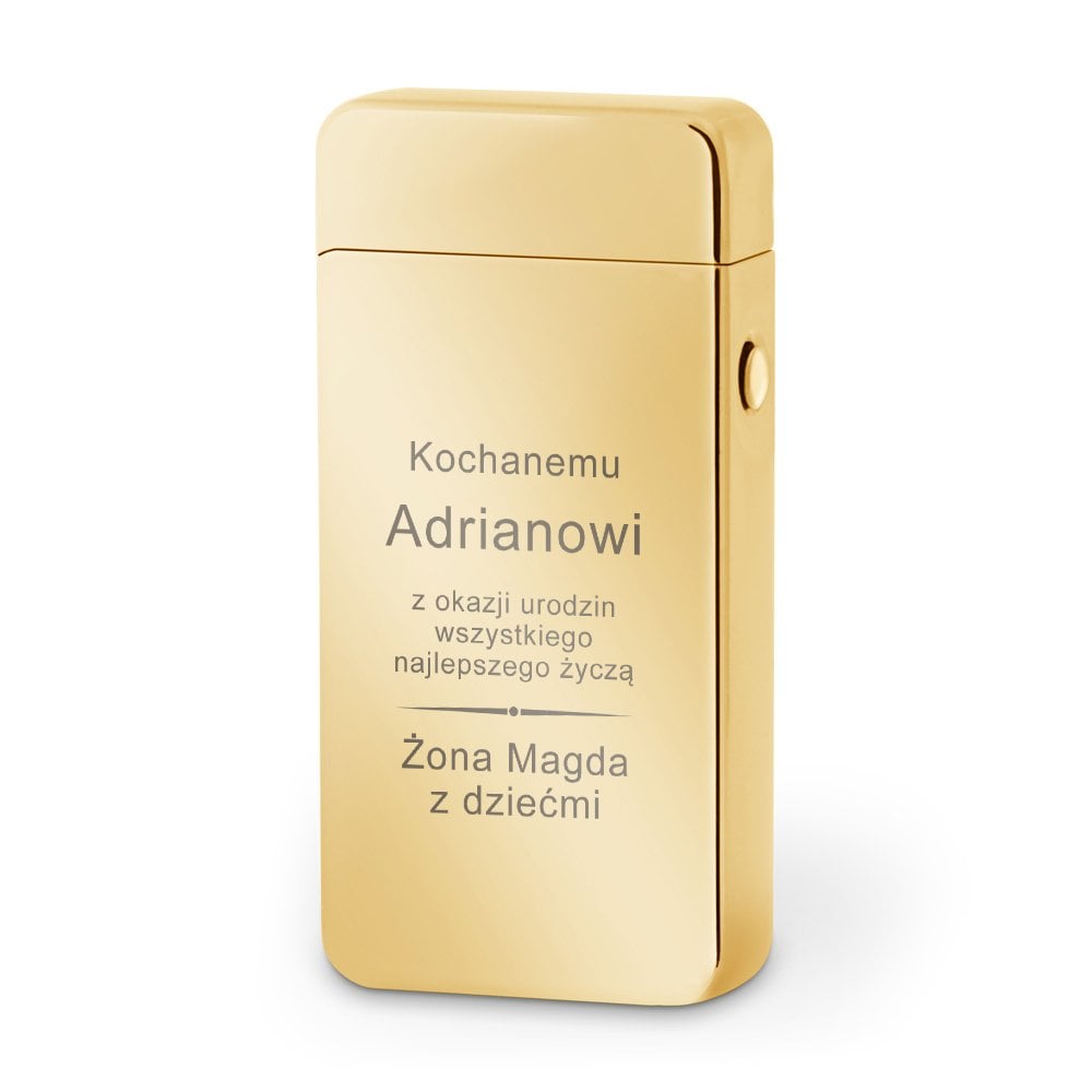 Zapalniczka plazmowa zota USB z grawerem dla ma na urodziny