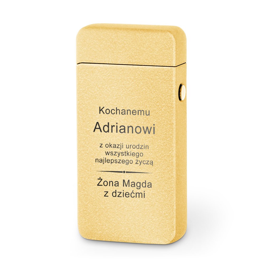Zapalniczka plazmowa zota USB z grawerem dla ma na urodziny