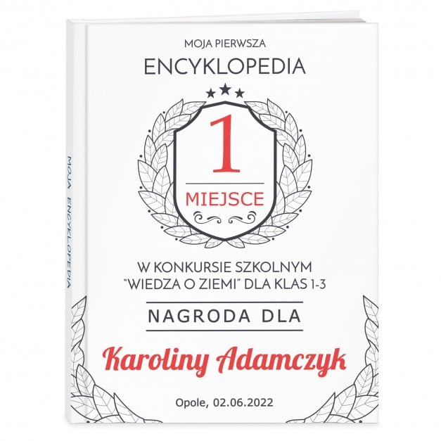 Encyklopedia z nadrukiem dla dziewczynki jako nagroda