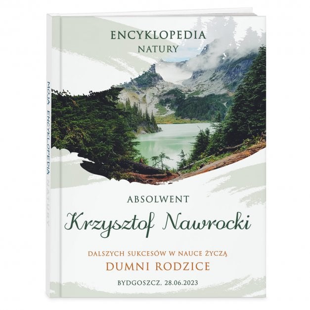 Encyklopedia natury z nadrukiem dla chłopca absolwenta