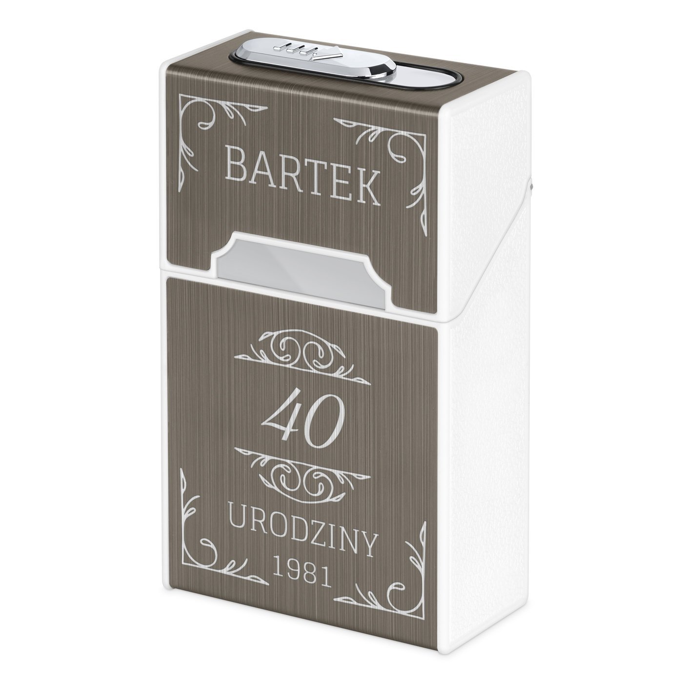 Papieronica z zapalniczk plazmow USB i grawerem dla niego na 40 urodziny