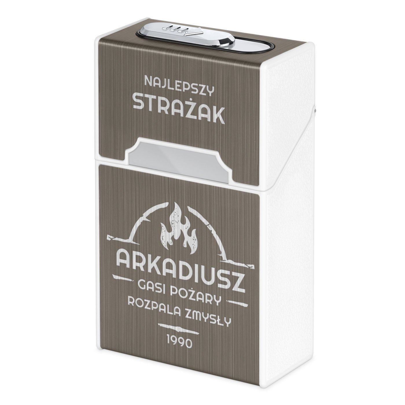 Papieronica z zapalniczk plazmow USB i grawerem dla straaka na urodziny