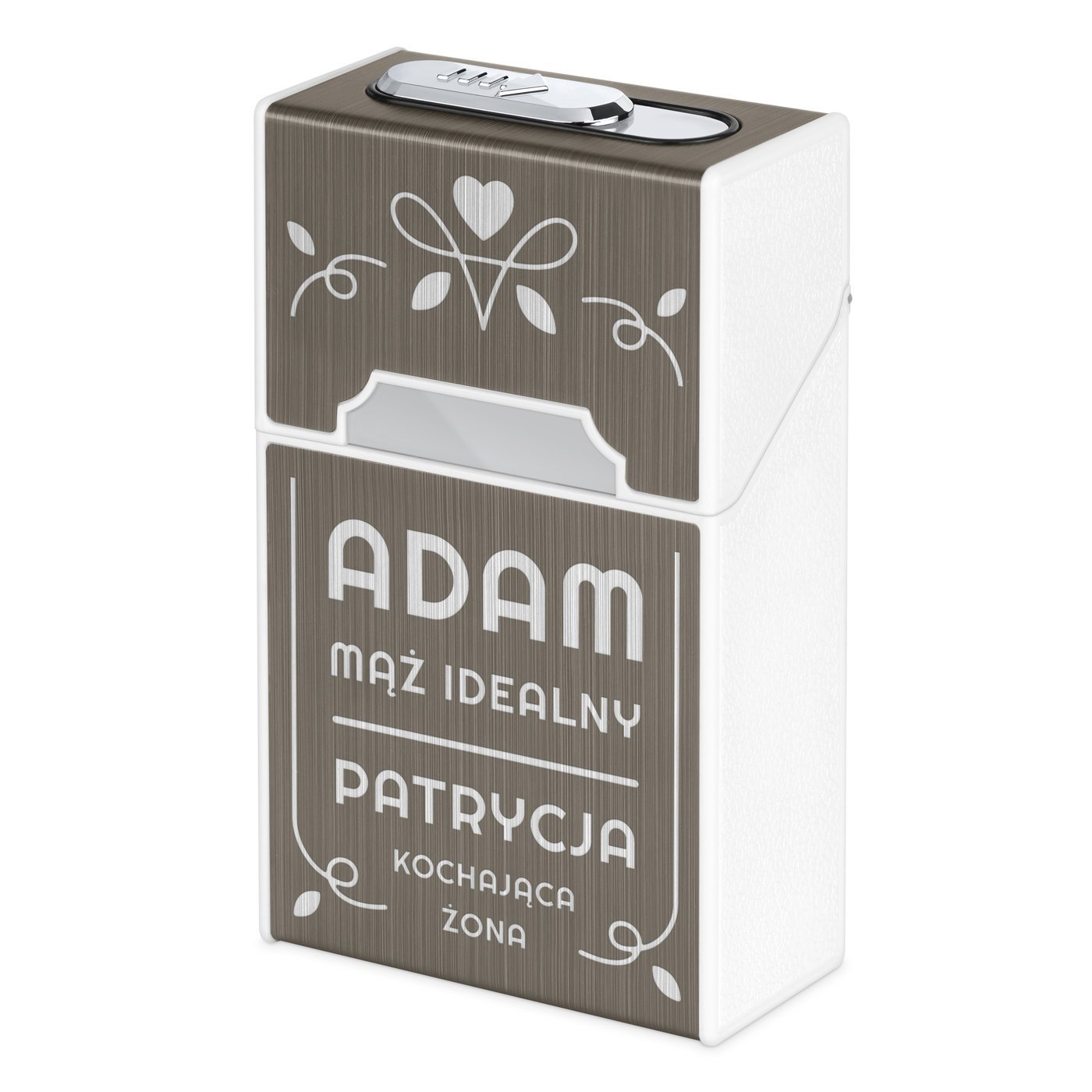 Papieronica z zapalniczk plazmow USB i grawerem dla ma na imieniny rocznic