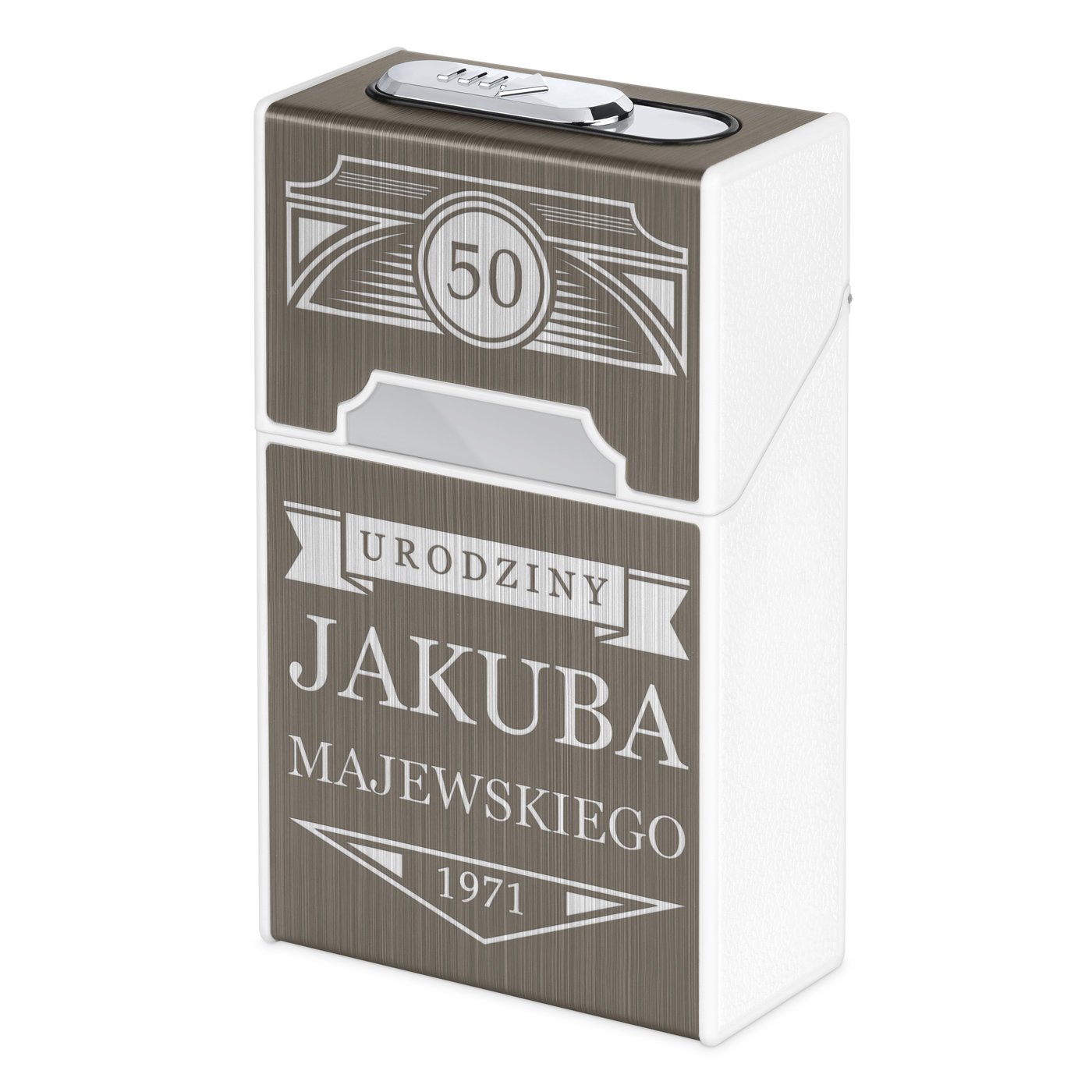 Papieronica z zapalniczk plazmow USB i grawerem dla niego na 50 urodziny