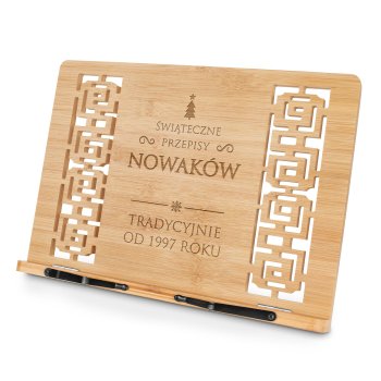 Pulpit drewniany podstawka z grawerem dla pary na święta