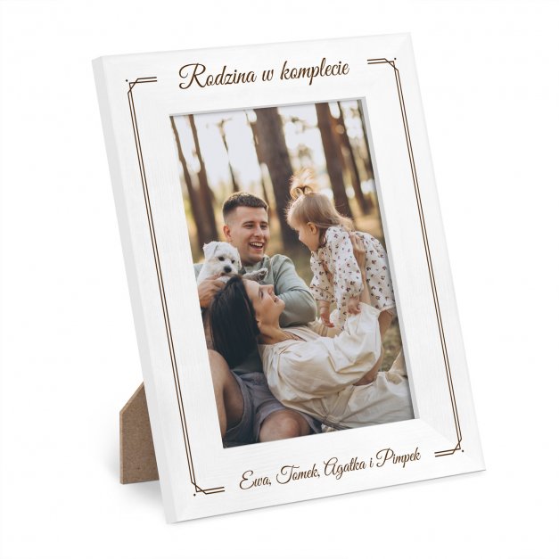 Ramka biała na zdjęcie z grawerem dla pary na parapetówkę ślub rocznicę
