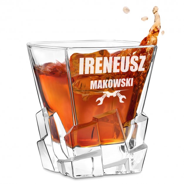 Szklanka do whisky z grawerem dla majsterkowicza inżyniera