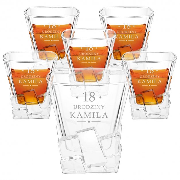 Szklanki do whisky x6 z grawerem dla niego na osiemnastkę