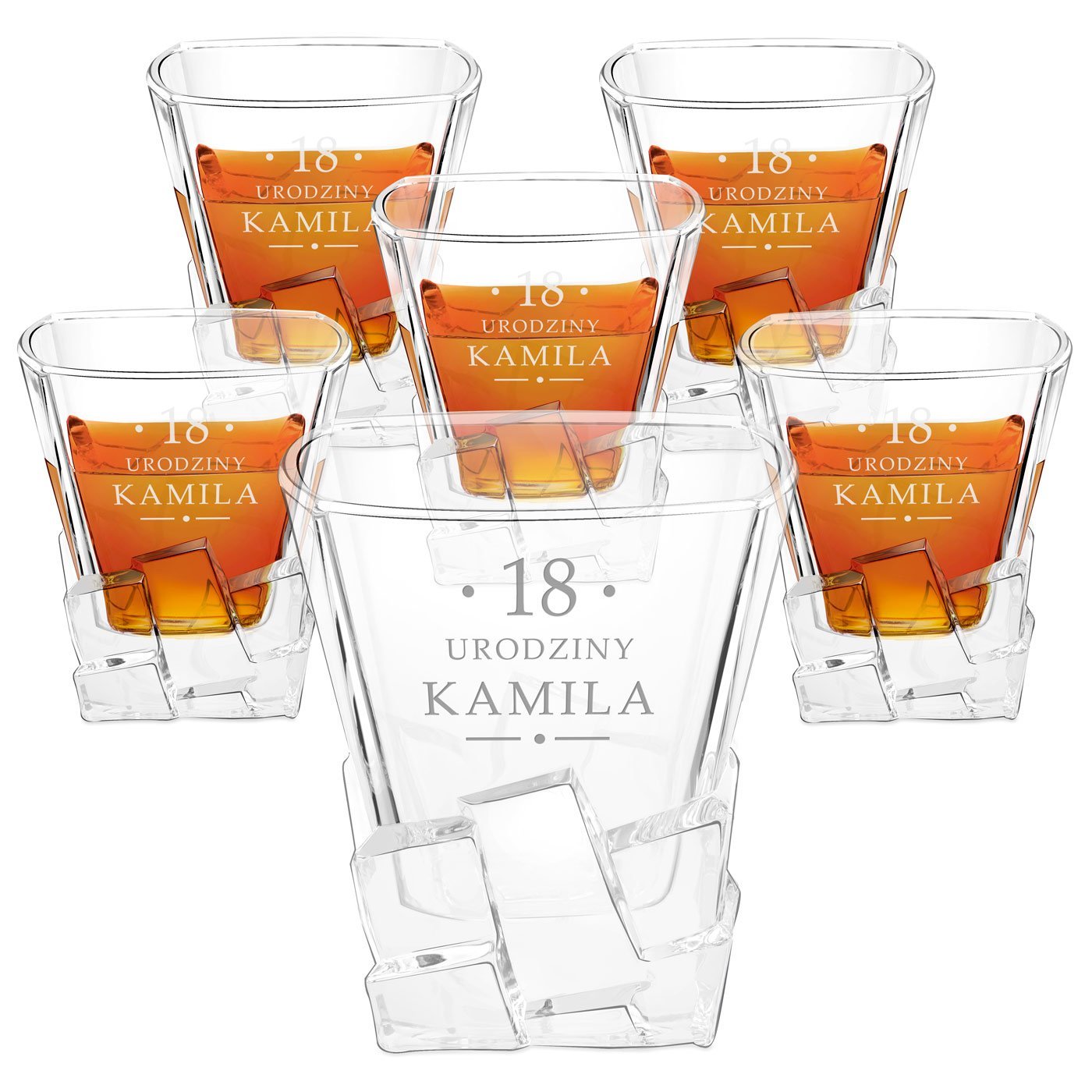 Szklanki do whisky x6 z grawerem dla niego na osiemnastk
