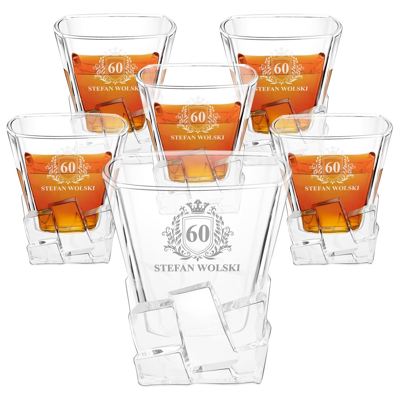 Szklanki do whisky x6 z grawerem dla niego na 60 urodziny